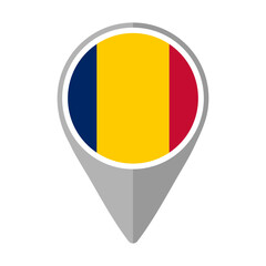 Chad Flag on Location Pin