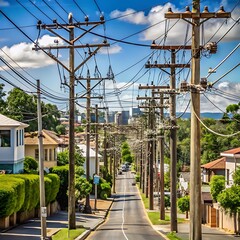 Highvoltage electric poles in cities are the main source of energy in the world