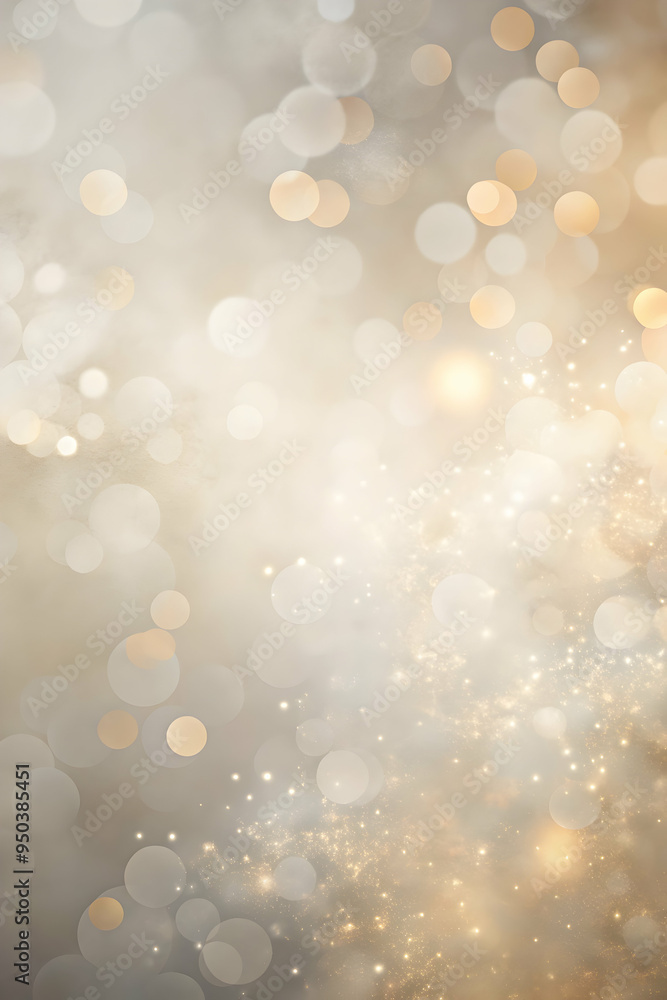 Canvas Prints golden shimmer: abstract background of sparkling gold bokeh lights on a soft, dreamy beige backdrop.