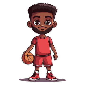 recommend clip art: vector character basketball player on white background .Generative AI