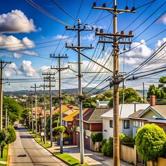 Highvoltage electric poles in cities are the main source of energy in the world