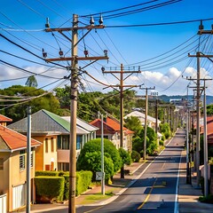 Highvoltage electric poles in cities are the main source of energy in the world