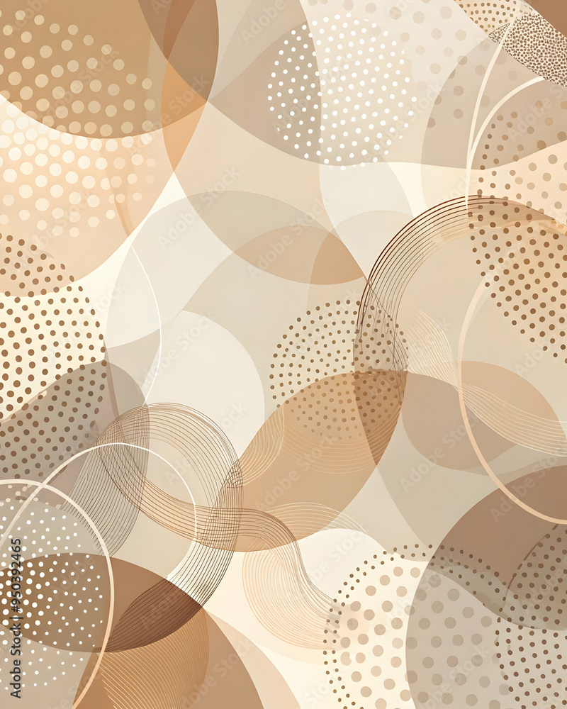 Poster abstract circle pattern in earthy tones: a captivating seamless pattern of overlapping circles in mu