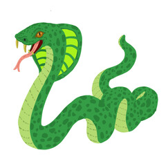 Green Cobra Monster Illustration