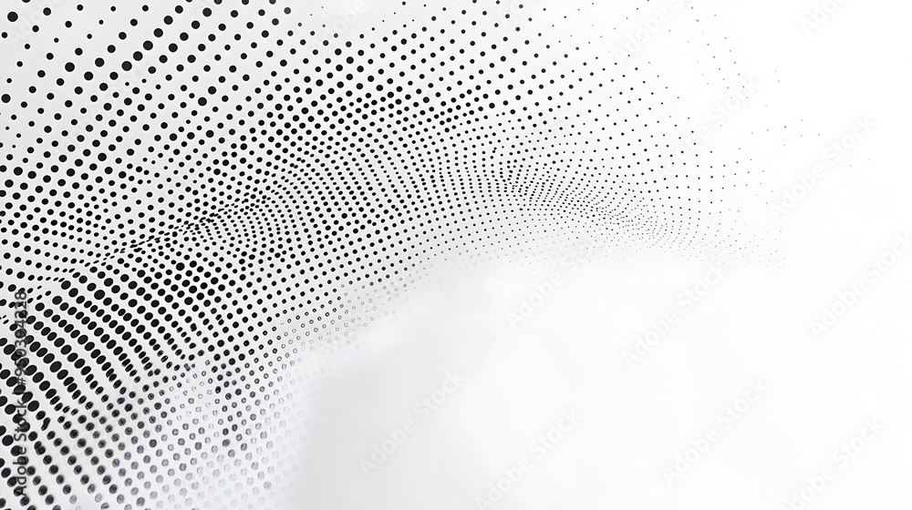 Poster abstract halftone pattern vector design in light gray dots, with gray dots in circular shapes, perfe