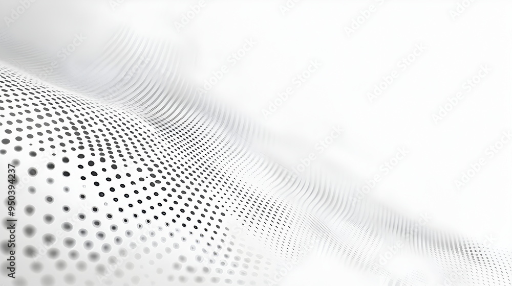 Poster abstract halftone pattern vector design in light gray dots, with gray dots in circular shapes, perfe