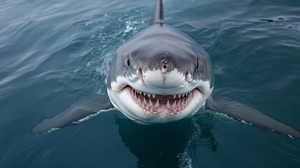 Naklejka premium a great white shark. Great white sharks are one of the largest predatory fish in the world