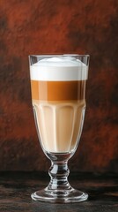 Latte from Italy in a tall glass, latte, Italy, tall