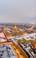 Leipzig in winter from the air