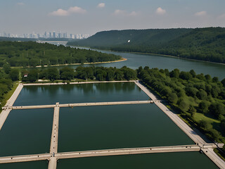 Green around the reservoir
