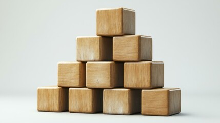 Fototapeta premium Wooden Blocks Stacked in a Pyramid Shape