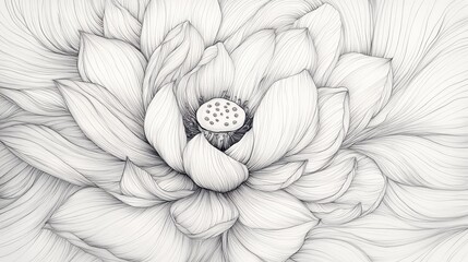 Fototapeta premium A Detailed Hand-Drawn Sketch of a Blooming Flower