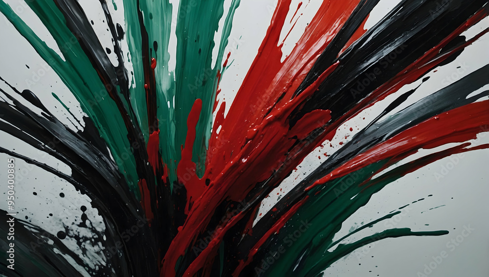 Poster abstract burst of color: a dynamic and vibrant abstract painting explodes with energy and motion, sh