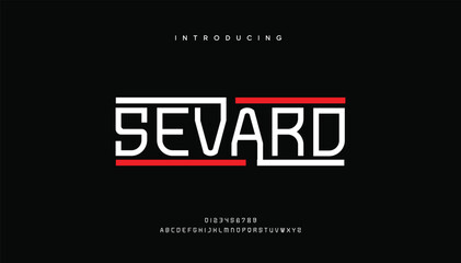 Technology typography alphabet fonts with bold style. Vector illustration and tech font. Abstract minimal modern sport, simple, fashion, digital, future creative alphabet font.