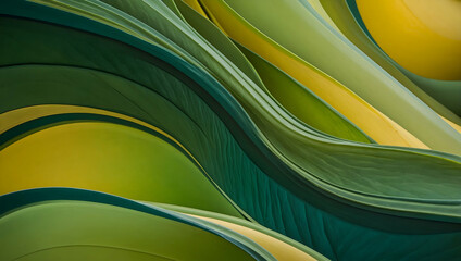 Emerald Echoes: A mesmerizing dance of emerald and lime green hues in a captivating abstract art piece, perfect for nature-inspired designs and modern interiors. 