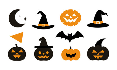 Download  Halloween Cat Styles On Pumpkin - Vector Line Art & Silhouette Illustration Eps File For Design.