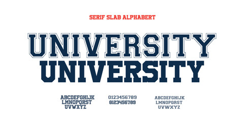 Classic college font. Vintage sport font in american style for football, baseball or basketball logos and t-shirt. Athletic department typeface, varsity style font. Vector