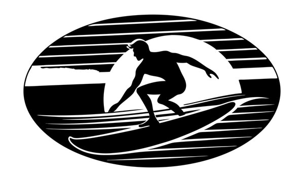 recommend clip art: Download Surfing Silhouette Vector Illustration On White Background Line Art Outline  Silhouette Design Eps File For Design.