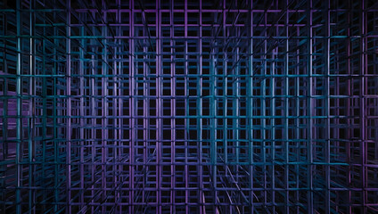 Fototapeta premium Neon Grid Depth
