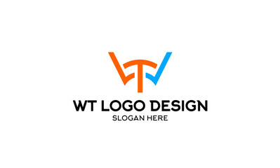 WT letter logo design. Vector