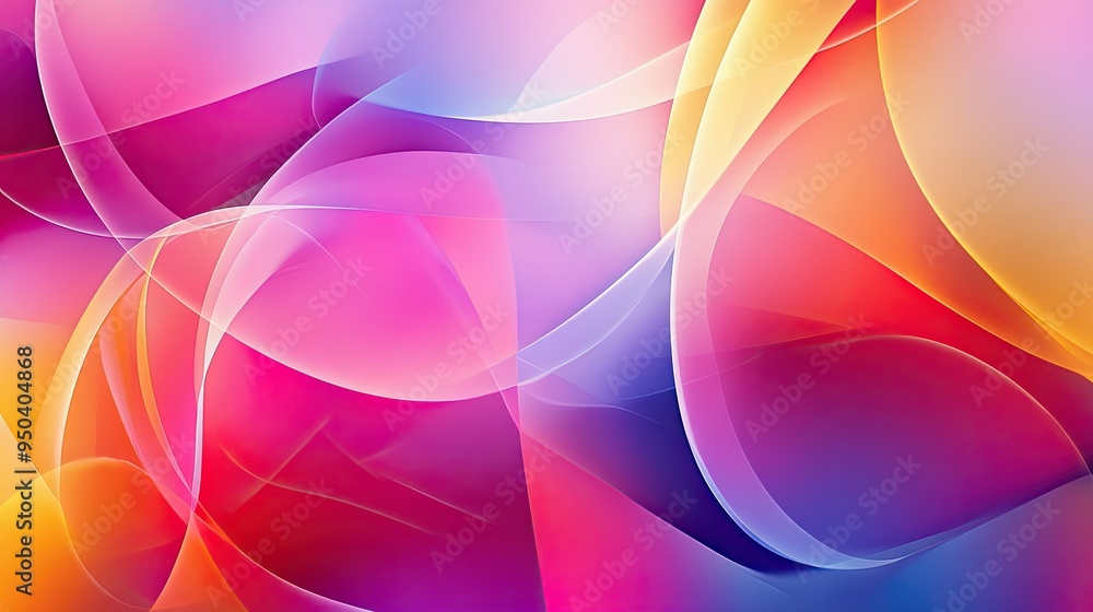 Poster creative vector background with overlapping transparent shapes and bright colors, creating depth and