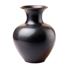 Black vase isolated on transparent background