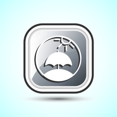 Umbrella Icon Button Design Illustration. Insurance, Protection Icon