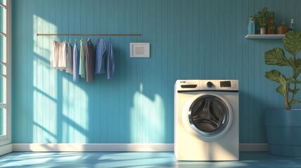 Laundry Room with White Washer