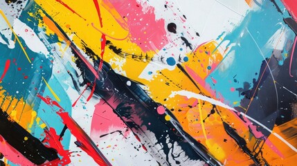 Dynamic Abstract Modern Art with Bold Colors