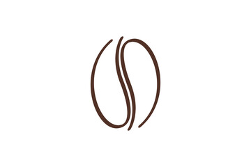 Naklejka premium Coffee bean logo icon for a simple brand or cafe.