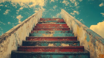 Obraz premium Vintage Stairway Leading to the Sky - Abstract Photography