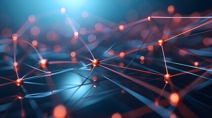 abstract digital connection dots and lines technology background network connection structure plexus effect 