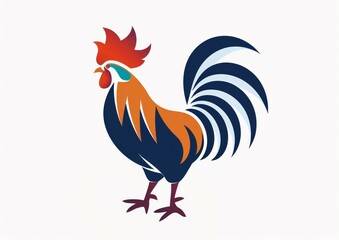 Watercolor chicken illustration hen vector, roosters image painting bright colorful drawing isolated object. orange-red-brown, multi-color Collection, poultry