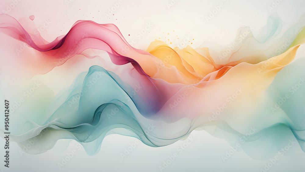 Poster chromatic symphony: where ethereal ink dances in waves of color, blending seamlessly to create a cap