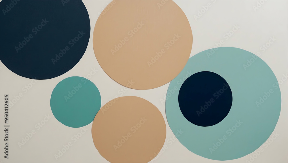 Poster abstract geometric shapes in teal and black: a minimalist geometric design with intersecting lines a