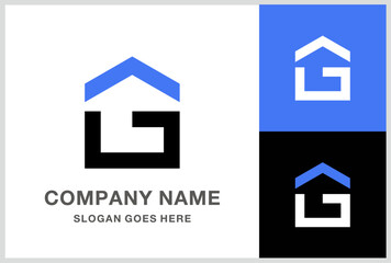 Monogram Letter G Building House Business Company Stock Vector Logo Design Template