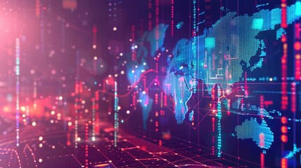 Obraz premium Background information on business finance and investments, global business data analysis concepts. generative ai