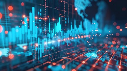 Fototapeta premium Background information on business finance and investments, global business data analysis concepts. generative ai