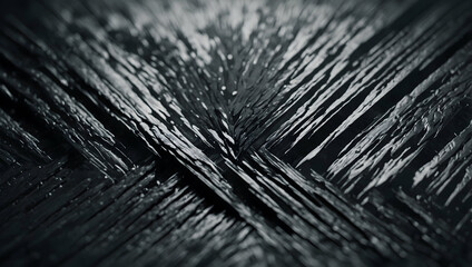 Obraz premium Dark Wood Crossroads: Abstract texture of intersecting dark wood planks with a moody, cinematic feel, ideal for backgrounds and textures. 