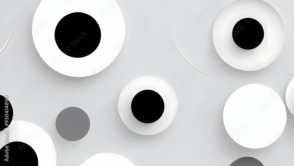 Poster monochrome waves: a mesmerizing dance of black and white curves, creating an abstract and elegant de