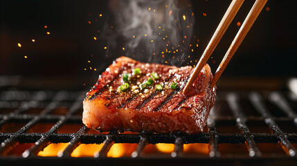 Culinary Craftsmanship, a prime cut of beef grilled to perfection, representing the pinnacle of gourmet grilling.