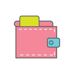 Wallet icon vector for web and mobile app. wallet sign and symbol. Wallet icon isolated on white background. Wallet symbol design from Payment collection. Vector illustration. Eps file 33.