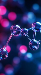 Molecular Bonding: Close-up of molecular structures bonding, with glowing.
