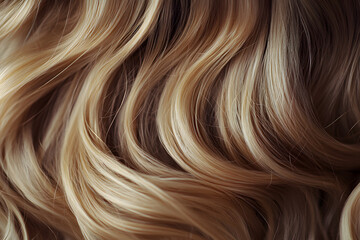 Fototapeta premium Close up of a bunch of shiny curls blond hair