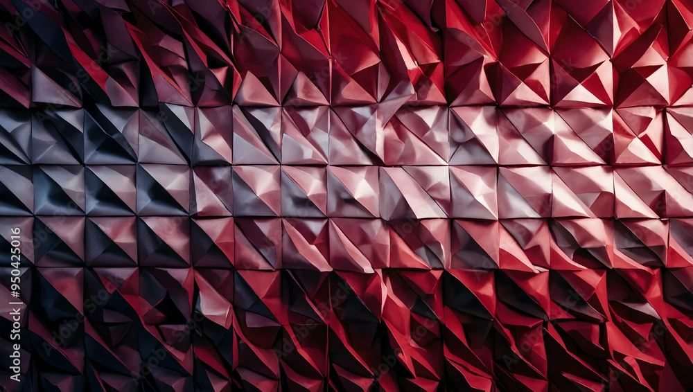 Poster abstract red geometric pattern: a mesmerizing backdrop of geometric shapes, with a captivating blend