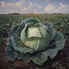 Fototapeta premium cabbage growing in the field
