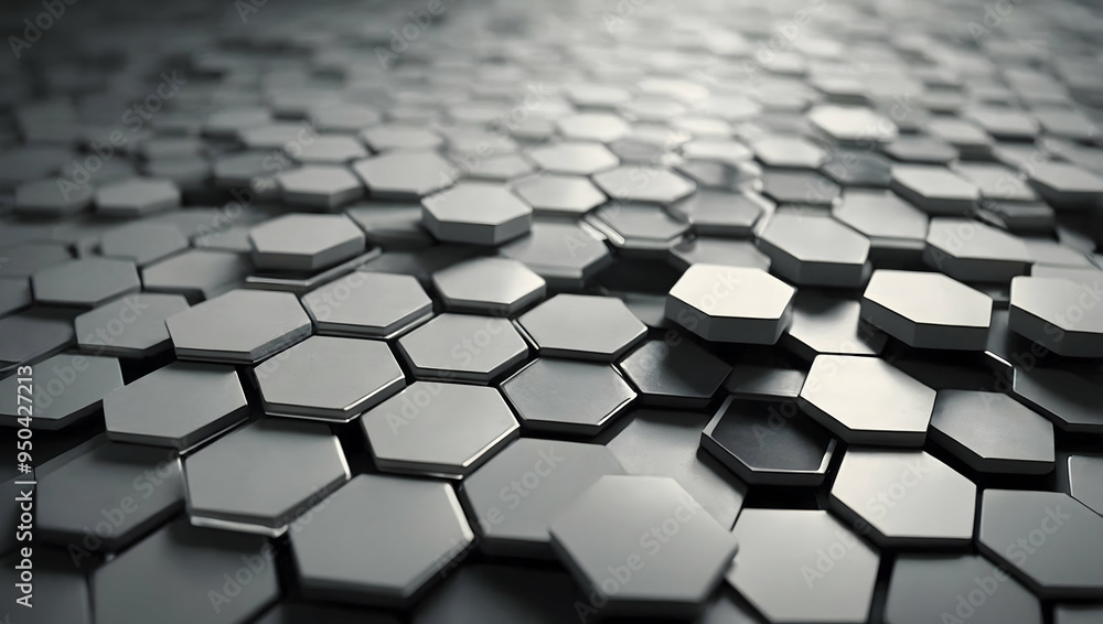 Poster abstract hexagon pattern: a mesmerizing 3d rendering of geometric hexagons, creating a captivating a