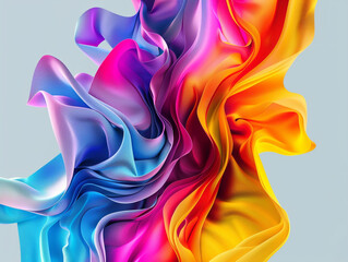 Fototapeta premium A Colorful Swirling Abstract Shape Of A Rainbow Colored Wave