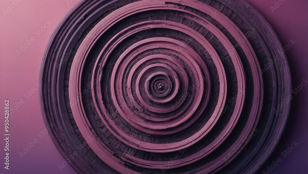 Poster cosmic whirlpool: a mesmerizing abstract of concentric circles in a vibrant violet hue, evoking a se