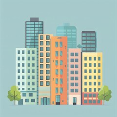 Modern Cityscape Illustration With Tall Buildings